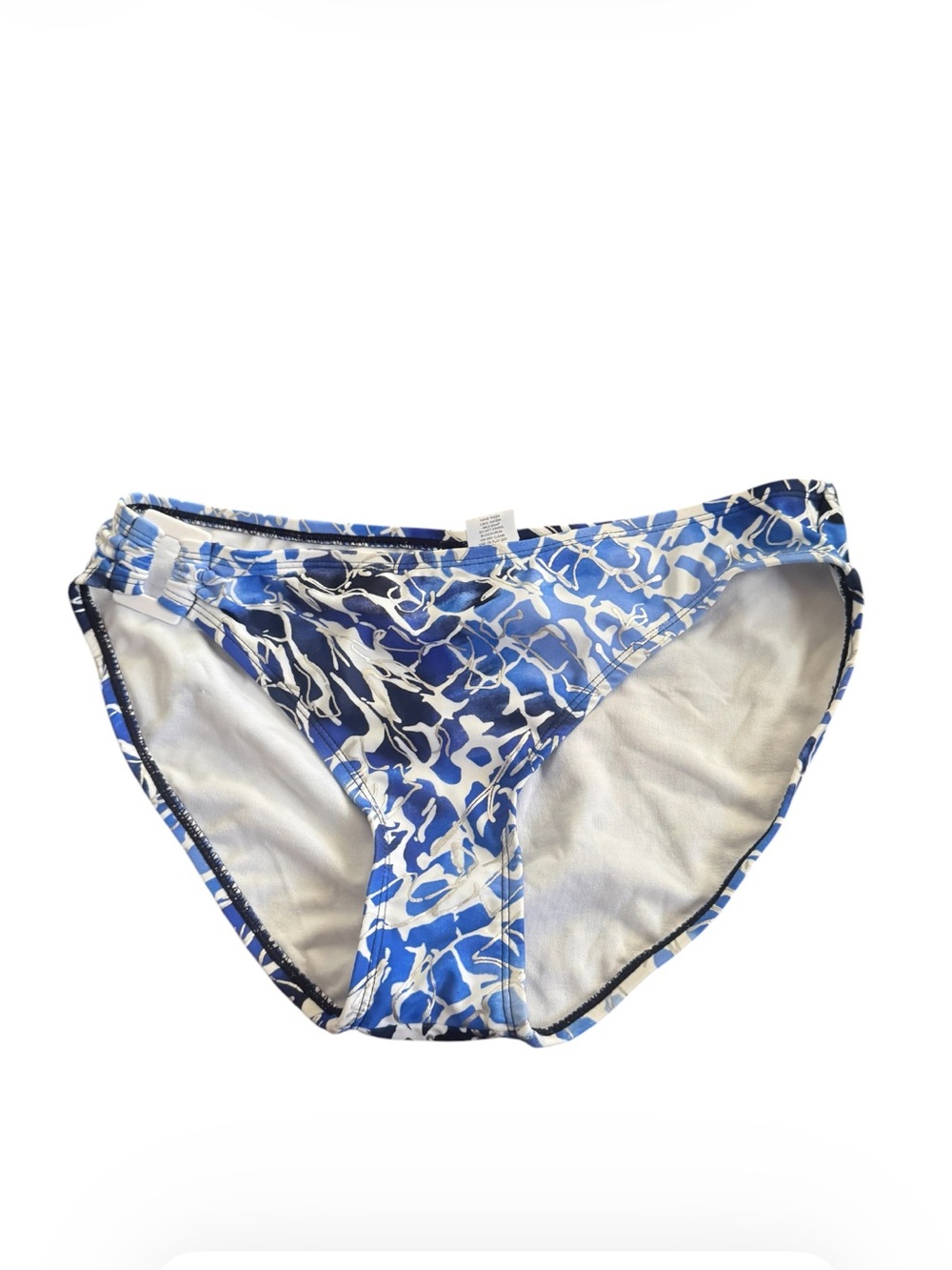 SIMPLY SWIM blue/silver abstract print side cut out bikini bottoms size 12